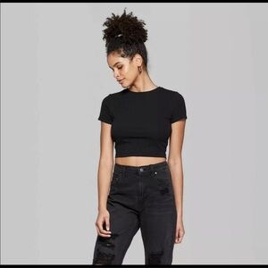 Black Cropped Tee